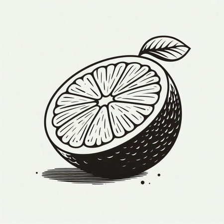 Hand drawn sketch of orange fruit. Vector illustration in vintage style.の写真素材