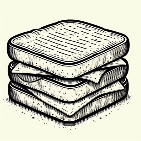 Sketch of a sandwich. Vector illustration in vintage style.の写真素材