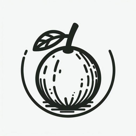 Vector hand drawn doodle illustration of an orange. Isolated on white background.の写真素材