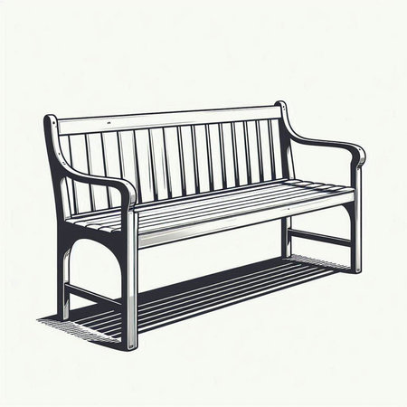 Illustration of a bench on a white background. Vector illustration.の写真素材