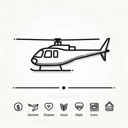 Helicopter icon. Vector illustration. Design element for logo, label, sign.