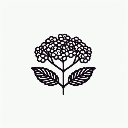 Aromatherapy vector icon. Black and white flower design.