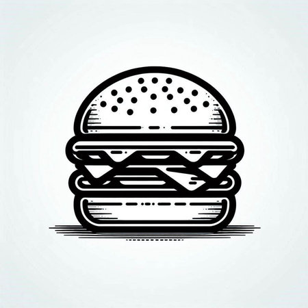 Hamburger icon. Fast food symbol. Vector illustration. Eps 10の写真素材