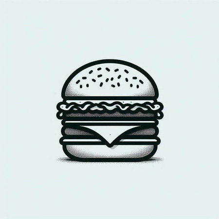 Hamburger icon. Fast food symbol. Vector Illustration.の写真素材