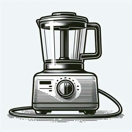 Illustration of a blender in vintage style isolated on white background.