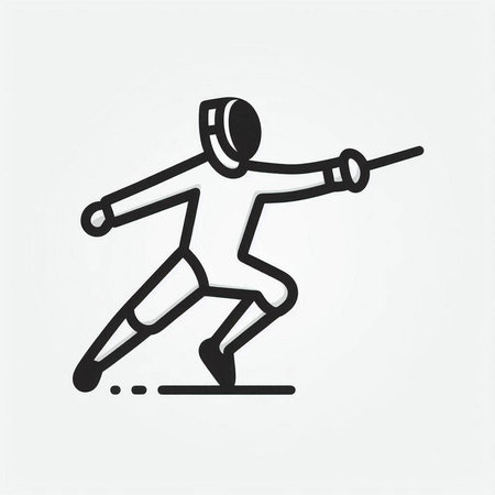 Fencing icon. Fencing sport vector illustration in flat style.