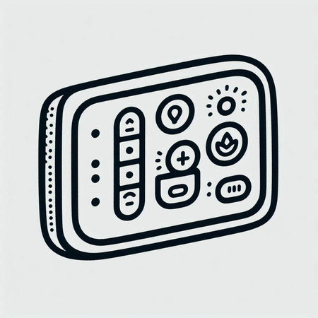 Tv remote control doodle icon. Hand drawn vector illustration.