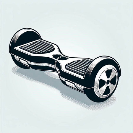 Modern hoverboard, self-balancing electric scooter, vector illustration