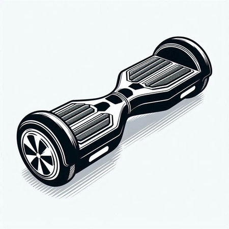 Close up of hoverboard isolated on white background. Vector illustration.