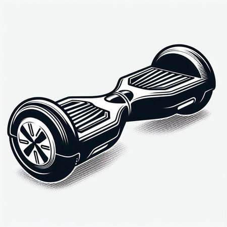 Handicapped self-balancing electric scooter. Vector illustration.