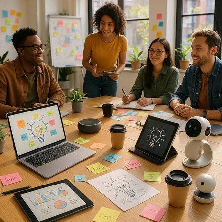 Startup Teamwork Brainstorming Meeting Planning Strategy Concept. Multiethnic startup business team...