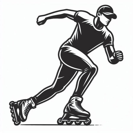 Roller skater. Skateboarder. Vector illustration.