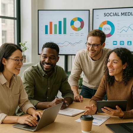 Group of multiethnic businesspeople working together in the office.