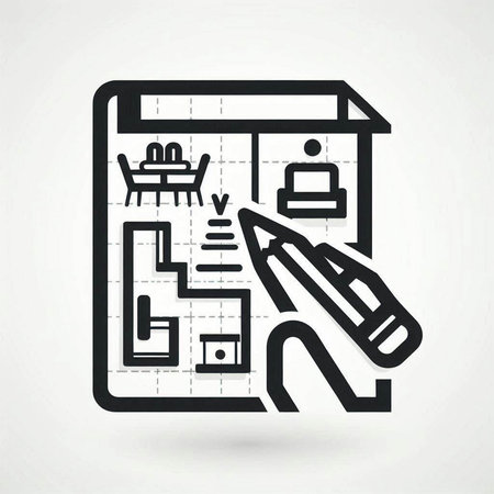 Architecture plan icon, architectural project concept, vector illustration.