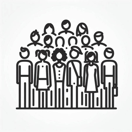 People group line icon. Vector illustration of a group of people.
