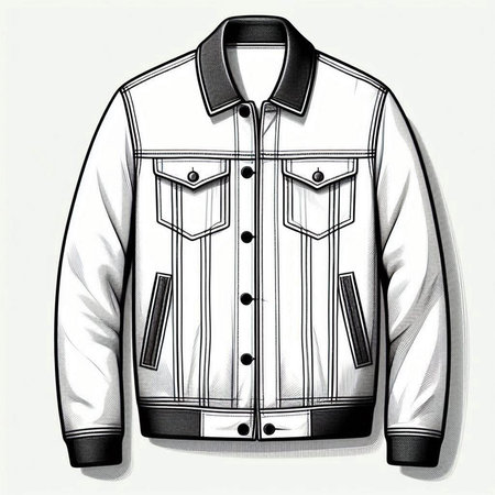 Men's jacket on a white background in sketch style. Vector illustration