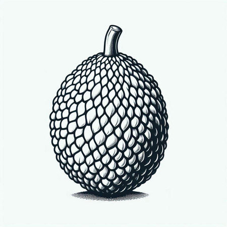 Sketch of an exotic fruit on white background. Vector illustration