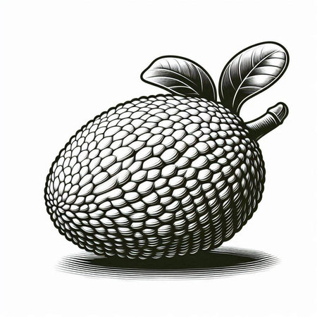 Illustration of a lychee fruit on a white background.