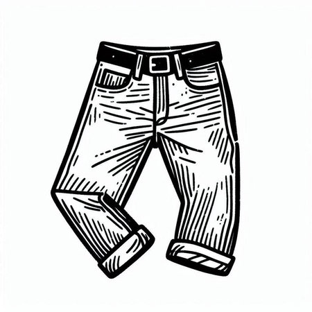 Trousers. Hand drawn vector illustration in old sketch style.の写真素材