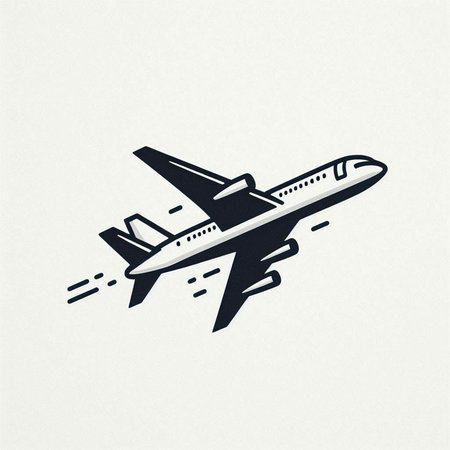 Airplane vector icon. Airplane isolated on a white background.