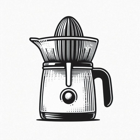 Coffee maker. Hand drawn vector illustration in engraving style.