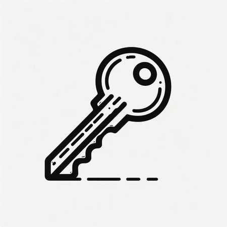 Key icon, vector illustration. Flat design style. Key icon.