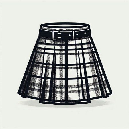 Vector illustration of a scottish tartan plaid skirt.