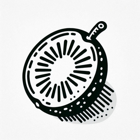 Kiwi fruit icon on the white background. Vector illustration.