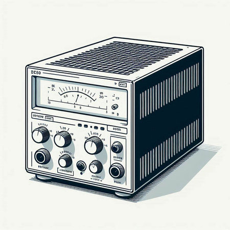 Retro radio on a white background. Vector illustration. Eps 10