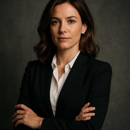 Portrait of a beautiful woman in a business suit on a dark background