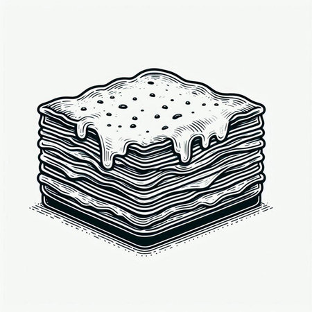 Stack of pancakes. Hand drawn vector illustration in vintage engraved style.