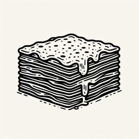 Stack of pancakes. Vector hand drawn illustration. Isolated on white background.