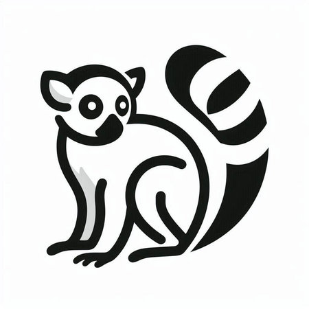 Cute lemur on a white background. Vector illustration of a wild animal.