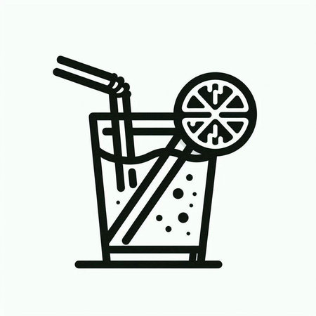 Cocktail icon. Outline illustration of cocktail icon for web design