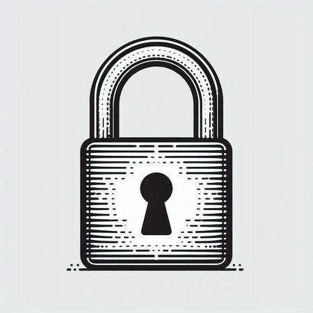 Padlock icon in grunge style. Security symbol. Vector illustration.