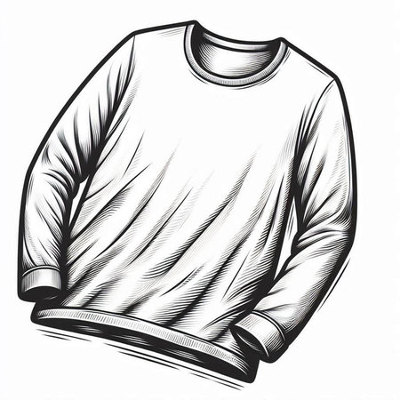 sketch of a sweatshirt on a white background, vector illustration