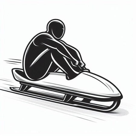 snowboarder in action on a white background, vector illustration