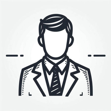 Businessman icon. Vector illustration of a man in a suit.の写真素材