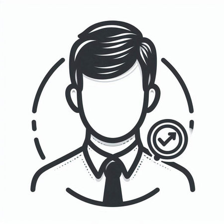 Businessman icon. Hand drawn illustration of businessman icon for web design