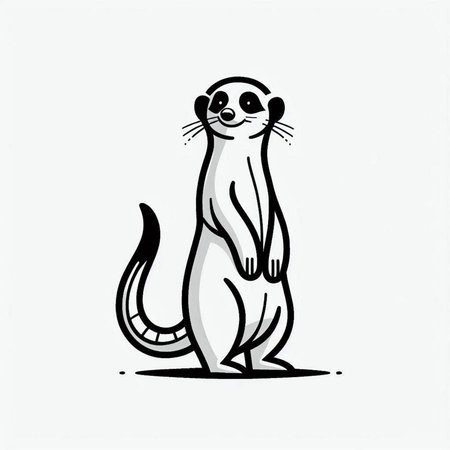 Cute hand drawn doodle meerkat. Vector illustration.の写真素材