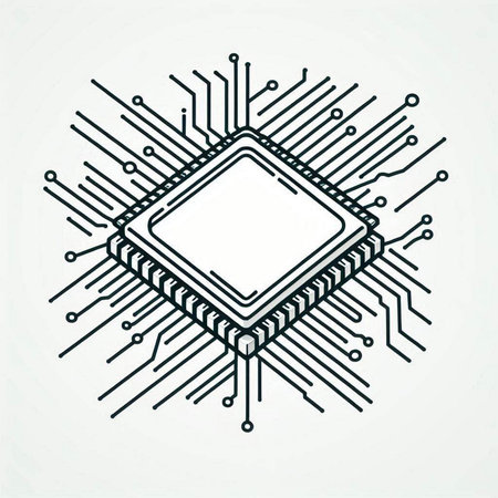 Circuit board vector illustration. Technology concept. Computer microchip.