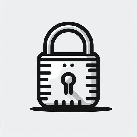 Padlock icon. Vector illustration of a padlock on a white background.の写真素材