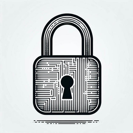 Cyber security concept. Padlock with keyhole. Vector illustrationの写真素材