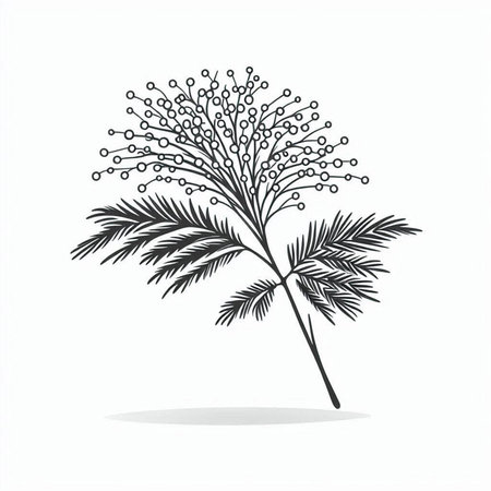 Silhouette of a plant on a white background. Vector illustrationの写真素材