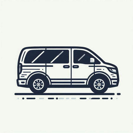 Vector image of a van on a light background. Suv car.