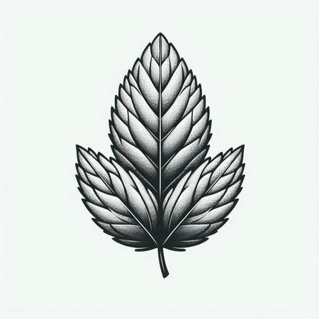 Mint leaf vector illustration. Hand drawn botanical sketch of mint leaf.