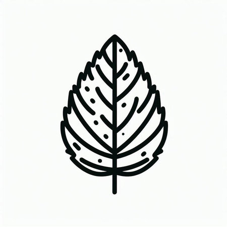 Leaf icon. Hand drawn vector illustration. Isolated on white background.