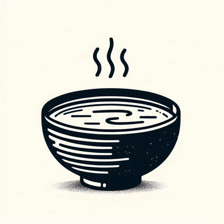 Sketch of soup in a bowl. Hand drawn vector illustration.の写真素材