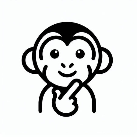 Monkey icon on white background. Vector illustration. EPS 10.の写真素材