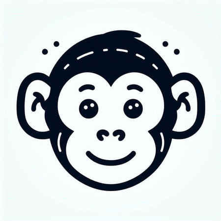 Monkey face icon. Vector illustration. Isolated on white background.の写真素材